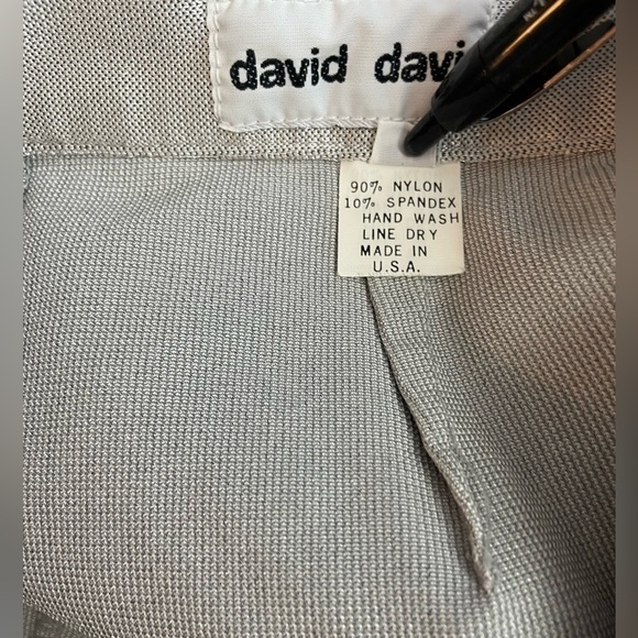 David David High-Waisted Silver Metallic Stirrup Pants Women’s Size 4. - Picture 8 of 16